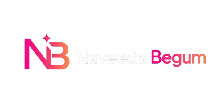 Logo for Naveeda Begum, Digital Marketing Expert, featuring a pink and orange NB monogram